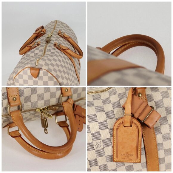 LOUIS VUITTON Damier Azur Keepall 50 Boston Bag N41430 LV Auth 136686V - Picture 16 of 16